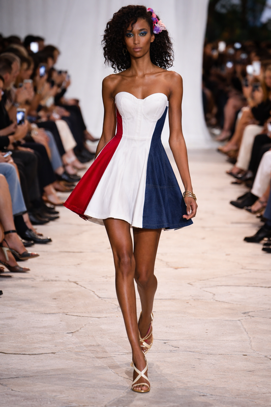 red white and blue vertical mini dress