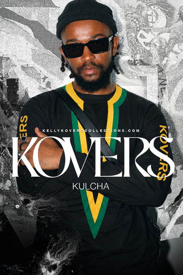 Kovers Kulcha - Men's Black, Gold, and Green Long Sleeve T-Shirt